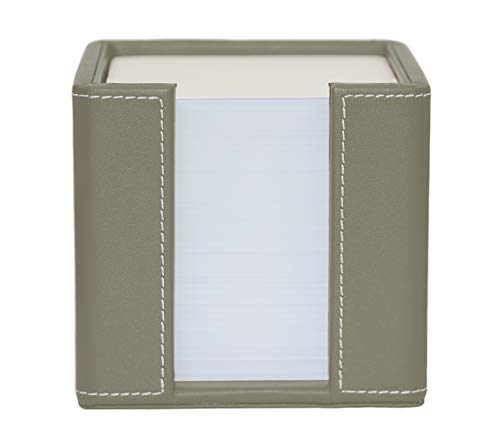 Soporte para cubos de notas, gris claro, piel sintética, suministrado con 1,000 hojas de papel