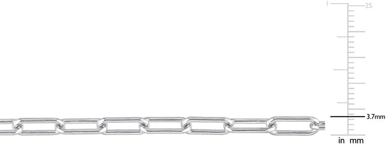 Italian 925 Sterling Silver Paperclip Chain Necklace - for Men & Women - Available in Silver, Yellow or Rose Plated Sterling Silver - in 3.5mm or 5mm Widths - Versatile Lengths: 16in, 18in, 20in, 24in, 32in - Image 4