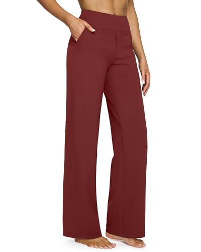 Image of G4Free EverGoing Yoga Pants Women Wide Leg Pants with Pockets High Waist Stretch Dress Casual Sweatpants Petite /Regular /Tall