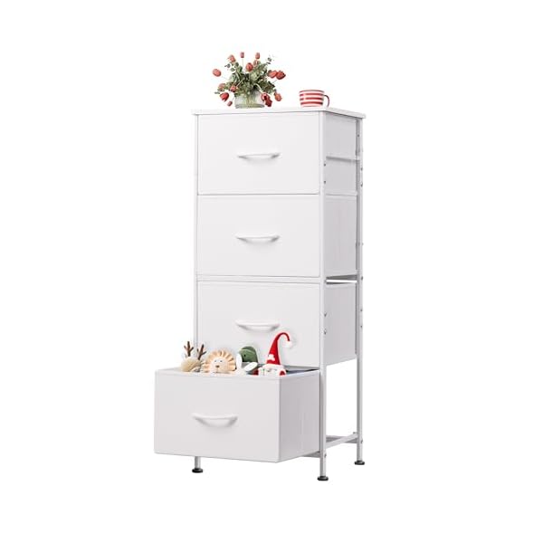   WLIVE-Dresser-with-4-Drawers-Storage-Tower-Organizer-Unit-Fabric-Dresser-for-Bedroom-Hallway-Entryway-Closets-Sturdy-Steel-Frame-Wood-Top-Easy-Pull-Handle-White