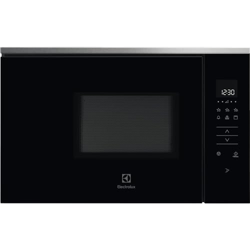 Electrolux KMFD172TEX Horno Microondas Integrable, 800W, Función Grill, Capacidad 17 L, Display Led con Control Táctil, Plato Giratorio Retornable, Apertura Electrónica, Color Negro Inox Antihuellas