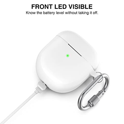 AHASTYLE Silicone Case for New Bose QuietComfort Earbuds II/Ultra (2023) - Shockproof Full Protective Skin Case Cover - White - Image 2