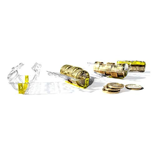 Monetique L100TC12 Lot de 4 Paquets de 100 étuis monnaie pour pièces 2 x 1,00/2 x 2,00 euro