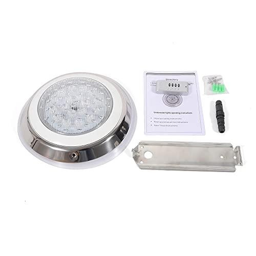 NIGORIY LED Luces Subacuáticas para Piscina, Acero Inoxidable, 12V 54W Foco Piscina LED, IP68 Impermeable Luces Piscina 4500Lm Flujo Luminoso 7 Colores, con Control Remoto