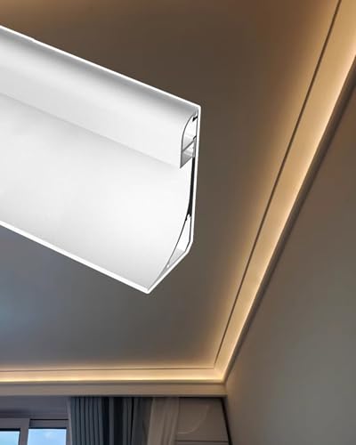 Canal de iluminación de moldura de corona de techo, moderno riel difusor de tira LED para iluminación interior, moldura de techo decorativa para el hogar y el dormitorio