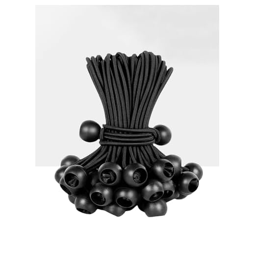 20pcs 8 inch Ball Bungee Cords for Camping, Tents, Cargo, Holding Hoses, Patio Umbrellas, Awning, Black