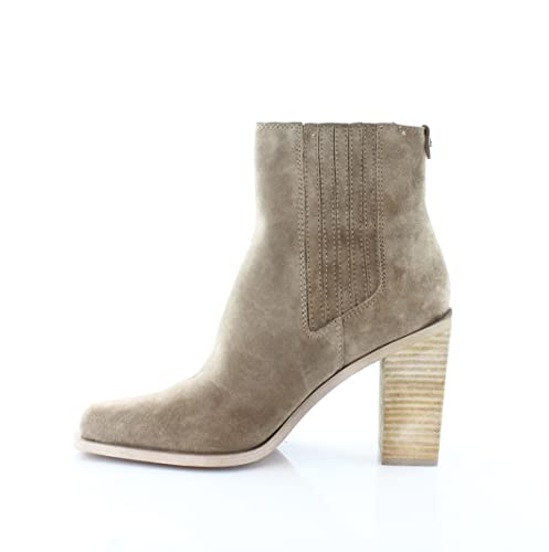 Sam Edelman Emalia Taupe Block Heel Pointed Toe Pull On Leather Ankle Boots4