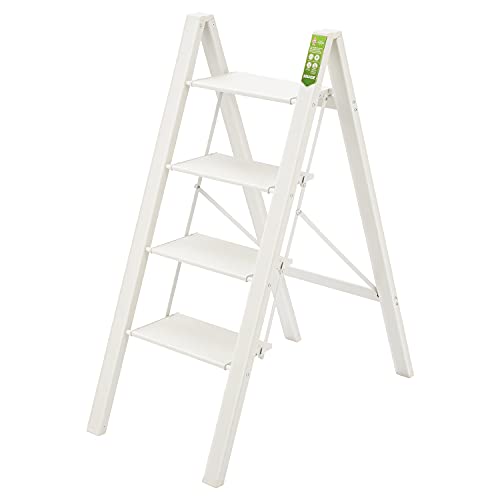 RIKADE アルミ 踏み台 脚立 4段 軽量 折りたたみ ステップスツール はしご 梯子 耐荷重150KG 滑り止め付き フォールディング ステップ台