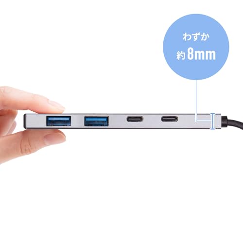 サンワサプライ USB 10Gbps Type-C ハブ（USB Type-C×2ポート・USB A×2ポート） USB-10TC14SV