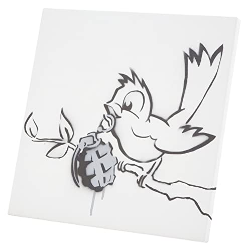 Toile imprimée Banksy Bird Grenade haute définition 60x60cm