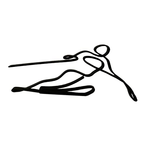 rockible Élégant athlète Ligne Sculpture Figurine métal Artisanat Silhouette Moderne pour Bureau Pendaison de crémaillère Bureau déco Cadeau, Ski