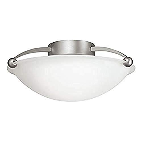 🛒 Crazy Deals Kichler 8405NI, Ceiling Glass Semi Flush Ceiling Lighting, 2 Light, 150 Watts, Brushed Nickel,15" Wide