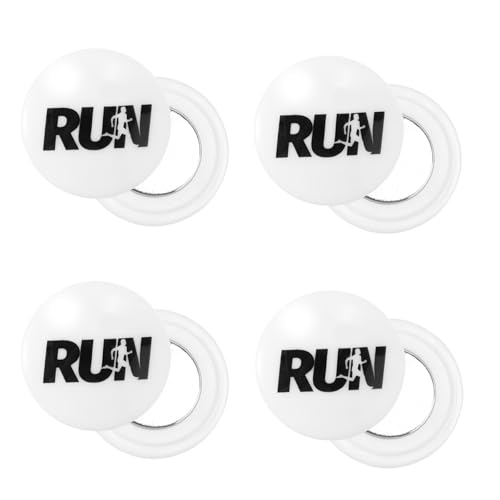 Tinoaly 4 Pairs Magnetic Race Bib Clips Running Bib Holder Marathon Race Number Board Snaps Fixing Magnets for Runners (Run)