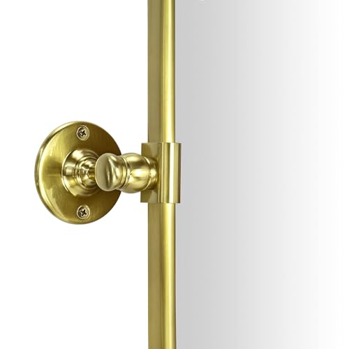 Image of TEHOME Pivot Mirror Brushed Gold Tilt Bathroom Vanity Mirror Large Metal Framed Rectangle Tilting Beveled Vanity Mirrors for Wall, Vertical Hanging, Overall 34.14 x 40 inches (Mirrror 30 x 40 inches)
