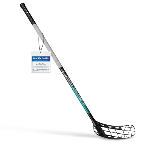 FAT PIPE Floorball Schläger Unihockey Stock 'Zack 33 Bone Coral Green' - IFF Zertifiziert, mit Bone Schaufel/Kelle (rechte Hand Oben am Schläger, sogenannter Linksausleger, 77)