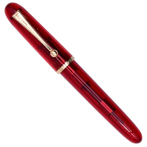 Ranvi Jinhao 9013 Pluma estilográfica Heartbeat Point, punta fina de 0,5 mm, bolígrafo de tinta para escribir en la oficina con convertidor (rojo)