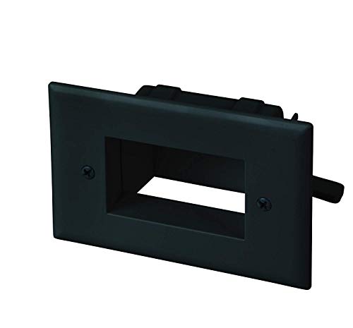 Data Comm Electronics 45-0008-Bk Easy-Mount Recessed Low-Voltage Cable Plate - Black #TOP14