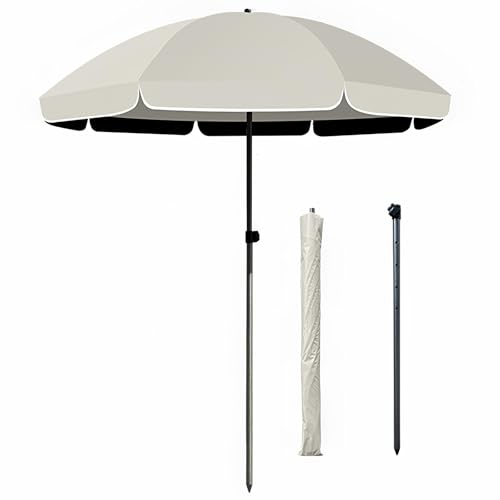 Sombrilla de playa con inclinación protección solar UV50+ portátil para exterior patio jardín