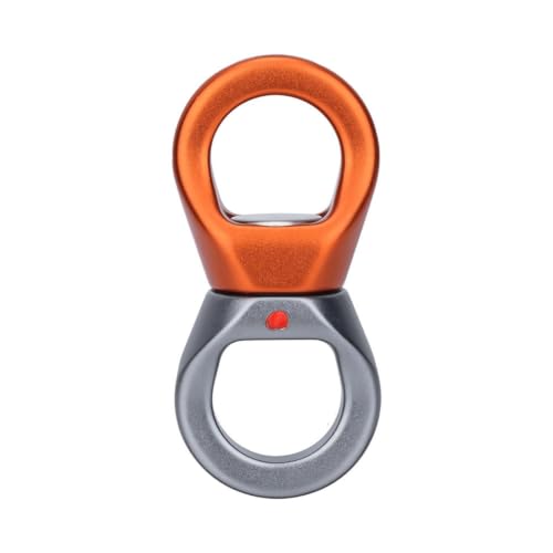 Image of Climbing Rotating Connector Rotating Attachment Connector 3500 Kg Capacity Hardware Fitting for Climbers, Airborne Airborne Exercise Users Gunmetal Orange