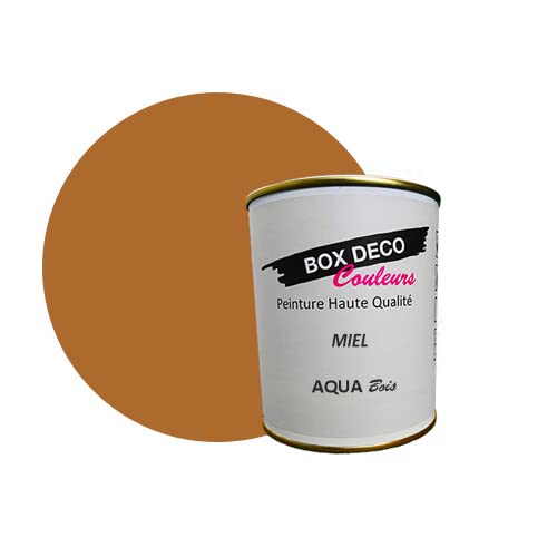 BOX DECO COULEURS Peinture meuble bois intérieur à base d'acrylique aspect mat Aqua Bois - 750 ml, Miel