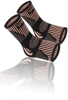 Copper Compression Socks, Ankle Brace Support Sleeves for Men & Women, XL Size 1 Pair, Copper-Infused Fabric for Muscle Support, Snug Fit for Sports, Walking, Work