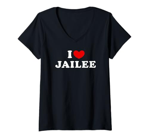 Photo de Femme I Love Jailee, J'Aime Jailee T-Shirt avec Col en V
