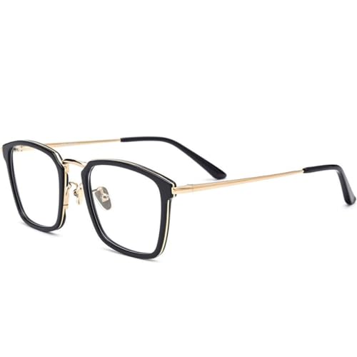Montura de gafas de acetato para hombre cuadradas y de acero inoxidable