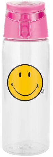 Zak! Designs 6187-K950 - Botella hermética (75 cl), diseño de Smiley, Color Rosa