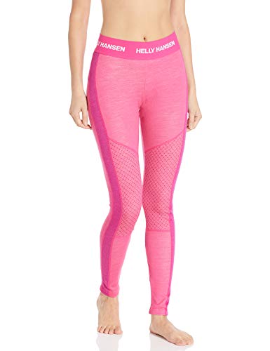 Helly Hansen Women's HH LIFA Merino Wool Graphic Print 2-Layer Thermal Baselayer Pant Bottom, 181 Dragon Fruit, X-Large