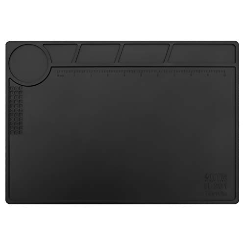 Htm-201 Black Silicone Repair Mat Heat Resistant Electronic Repair Mat For Soldering, Electronics, Computer Repair Etc #TOP1