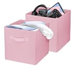 2Pcs Storage Cubes,10.5 Inch Collapsible Storage Bins,Fabric Foldable Bins