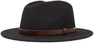Brixton Men's Messer Medium Brim Felt Fedora Hat, black, Medium