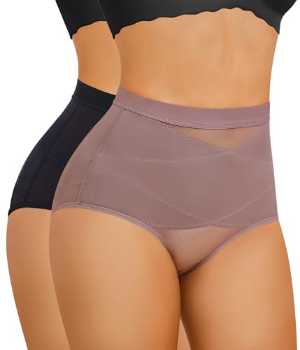 Image of Nebility 2 Piece Tummy Control Shapewear Butt Lifting Underwear for Women Lower Belly Waist Trainer Seamless Faja Body Shaper