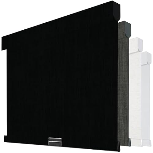 Boolegon Cordless Blackout Roller Shades for Windows, Black, Custom Size