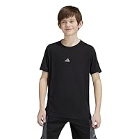 adidas Sportswear Boys' Training Tee, Black/Reflective Silver, 5-6 Years