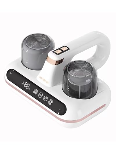 Mattress Vacuum Cleaner UV Dust Mite Cleaner Vacuum Multi-Surface Cleaner 8kPa & 10kPa Suction Dual Mode Bed Vacuum HEPA Filter & 210ml Dust Bin 100W for Bed Pillow Sofa Carpets Couch