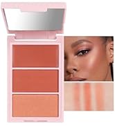 DLZZRS 3D Blush Palette, Multi-Use Shimmery Matte Contour Palette Makeup Powder Face Contour Chee...
