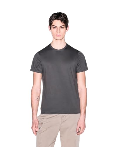 Image of Armani Exchange Mens Solid Colored Basic Pima Crew Neck, Chimera, XS