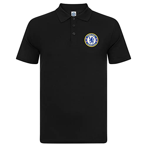 Chelsea FC Herren Polo-Shirt mit originalem Fußball-Wappen -...