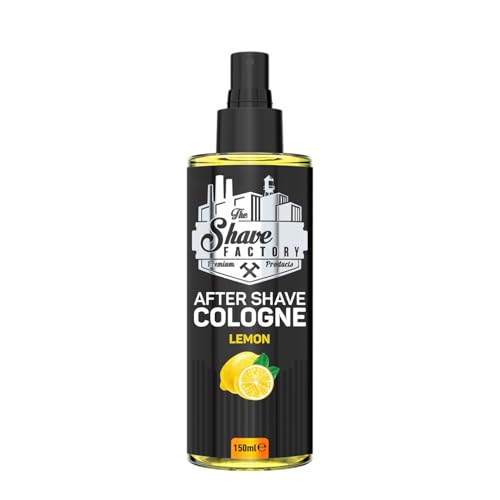 The Shave Factory Aftershave Cologne for Men – Lemon 150ml – Fresh, Invigorating, and Bright Scent – Long-Lasting Citrus and Woody Fragrance – Soothes Irritation, Refreshes the Skin