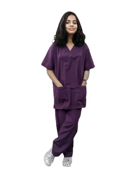Hangerage Scrub Set | 5 Pockets Scrub Suits | Wine Color | V Neck | Unisex | Top & Bottom | Durable | Comfortable | Professional Wear (M) (B0CZP7K4LW) Amazon Price History, Amazon Price Tracker
