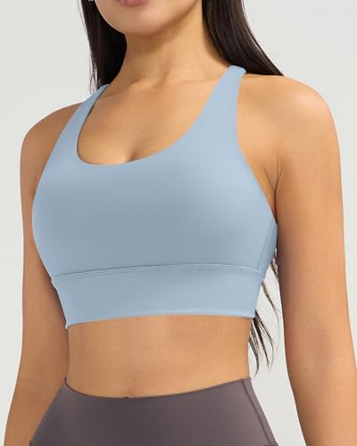 Image of Ama Larsi High Impact Strappy Sports Bra for Women | Padded Crisscross Back Supportive Running Yoga Workout Gym