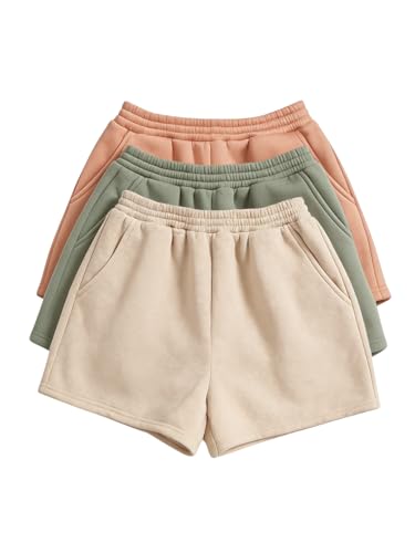Image of SOLY HUX Girls 3 Packs Sweat Shorts Elastic Waist Casual Summer SweatShorts Teen Apparel