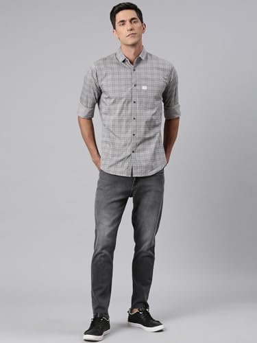 Image of Majestic Man Men's Comfort Slim Fit Pure Cotton Opaque Checked Casual Shirt