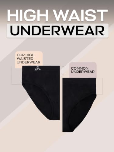 Image of Balanced Tech Women's 3 Pack Classic Seamless Hipster Brief Bikini Panties - Black - X-Small