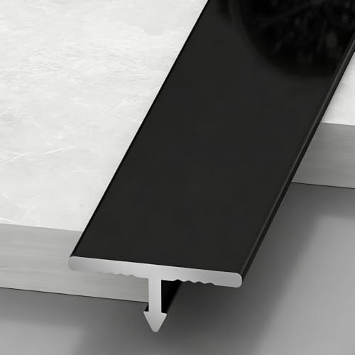 3 Luz Brillante Perfiles de Transición en T de 90cm, Tira Divisoria de Piso Laminado, Umbral de puerta Ideal Para Transiciones Suaves Entre Suelos de Madera y Baldosas(Oscuro,10mm/0.4inch)