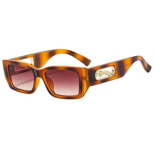 Lunettes de soleil carrées pour femmes parfaites pour vos terrasses d'été et sorties léopard