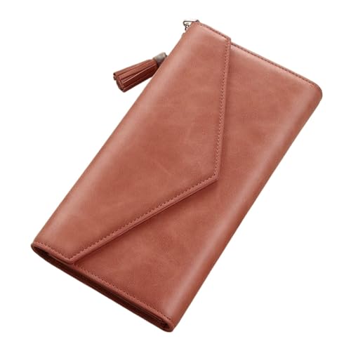 Portafogli da lavoro da donna Portafoglio con blocco pelle Organizzatori di soldi Fermasoldi lunghi Porta carte Portamonete Color: Pink