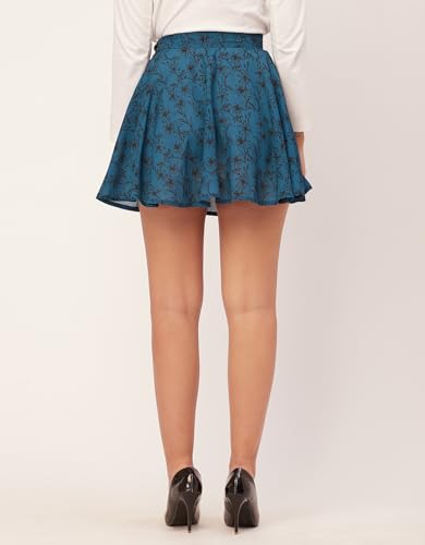 Printed Mini Skirts for Women, Elastic High Waist Short A-Line Skirt4