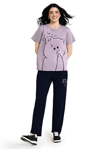 Image of ZEYO Night Suit for Women's Printed Night Dress of Top and Pyjama